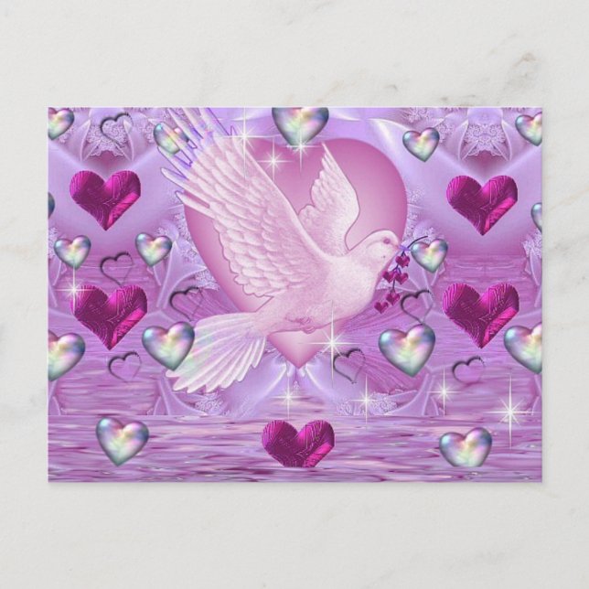Doves and Hearts Postcard (Front)