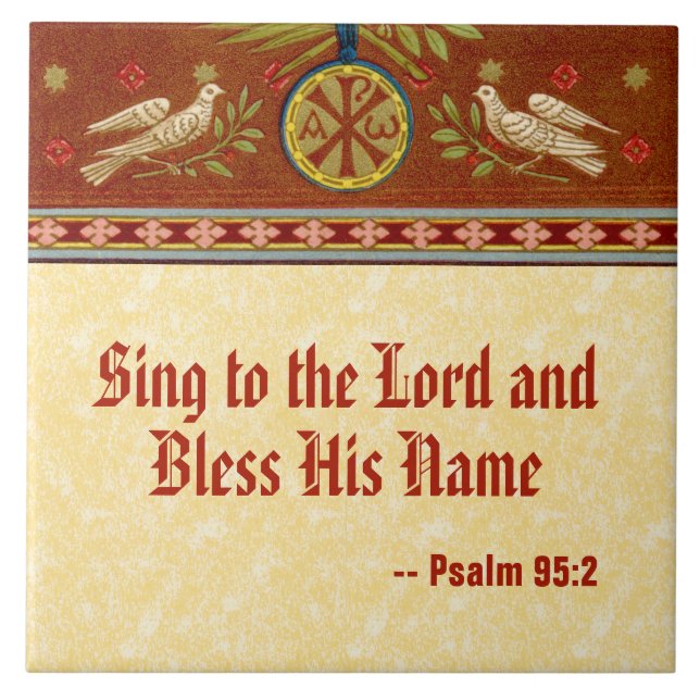 Doves and Medallion after St. Cecilia (SNV 36) Tile (Front)