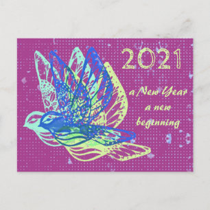 Doves and Peace Happy New Year Postcard