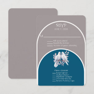 Doves and Rings Light Grey and Ocean Blue Arches 