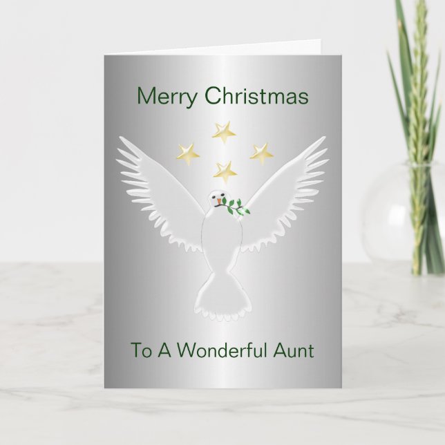 Doves Aunt Christmas Holiday Card (Front)