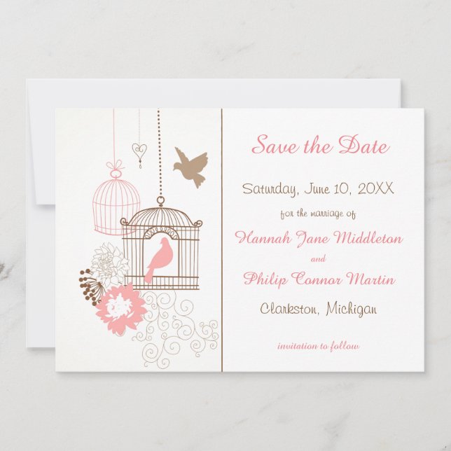 Doves & Cages - Save the Date (Front)