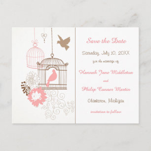 Doves & Cages - Save the Date Post Card