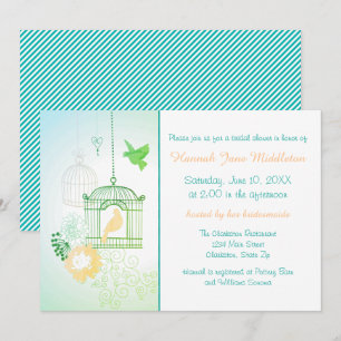 Doves & Cages Teal- Bridal Shower Invitation