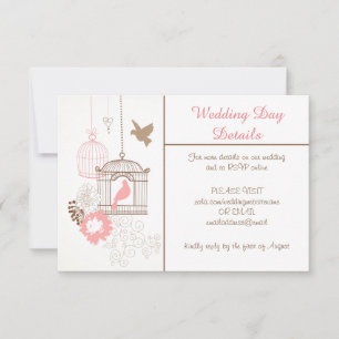 Doves & Cages - Wedding Day Details Invitation