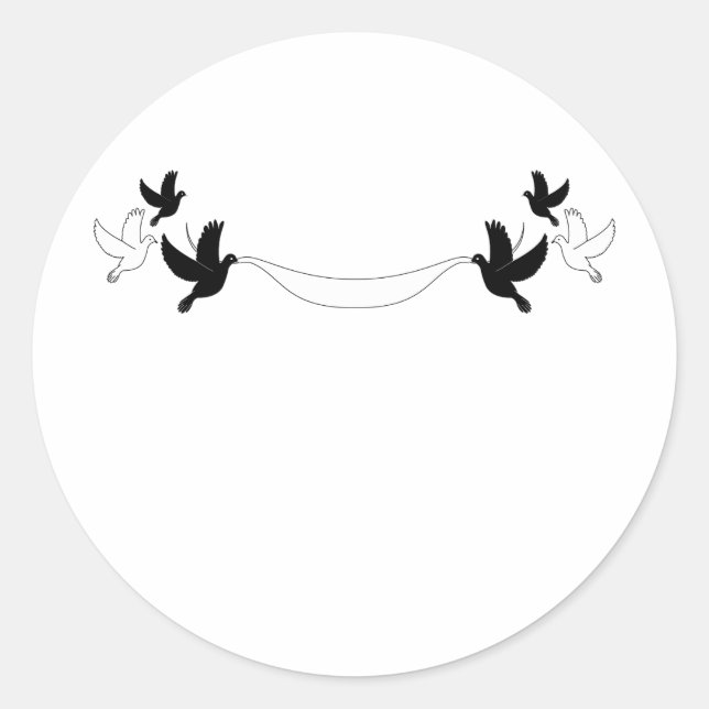 Doves Carrying Banner Stickers (Front)