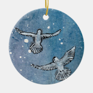 Doves Ceramic Ornament