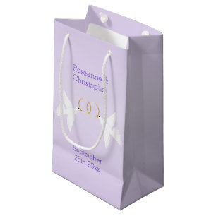 Doves Design Lilac Coloured Wedding Small Gift Bag