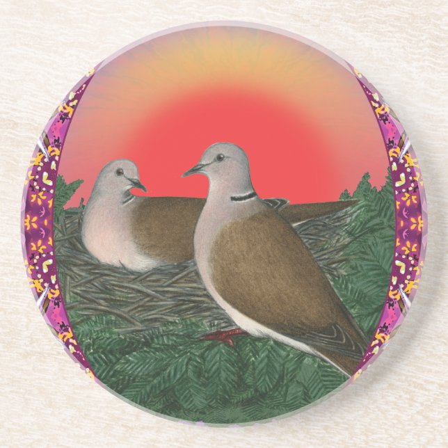 Doves Framed Coaster (Front)
