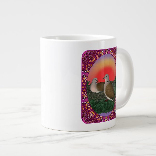 Doves Framed Large Coffee Mug (Front Right)