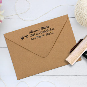Doves + Heart Address Stamp, Return Letter Stamp 