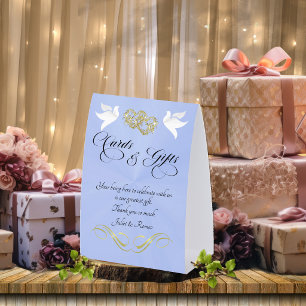 Doves & Hearts Cards & Gifts - Blue Pearl/Gold