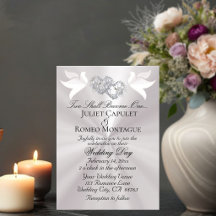 Doves, Hearts, QR Code - Pearl White/Silver