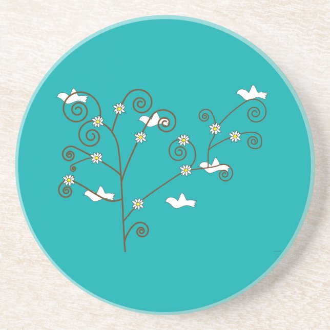 Doves in a Tree Coaster (Front)