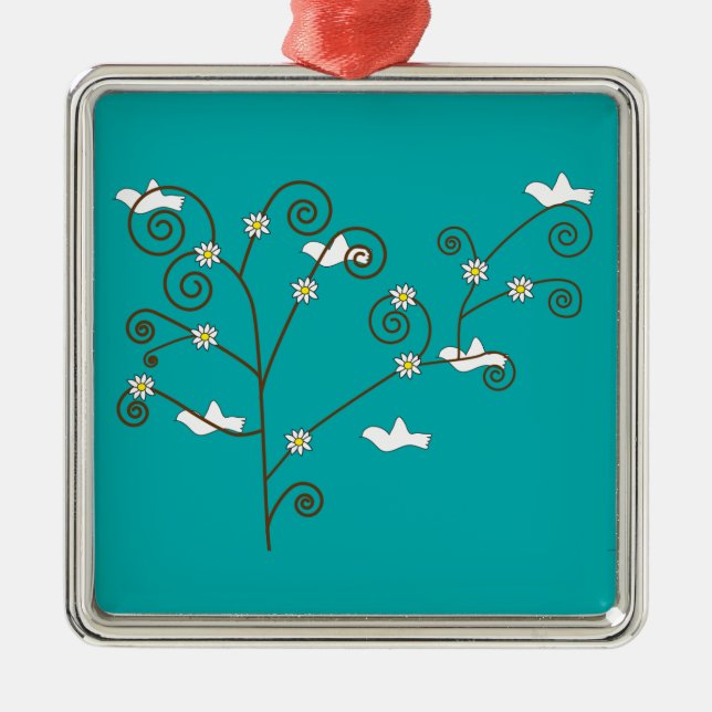 Doves in a Tree Ornament (Front)