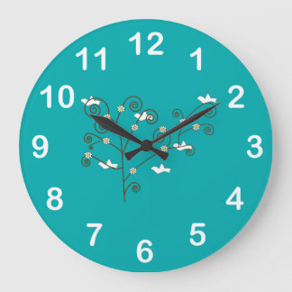 Doves in a Tree Wall Clock