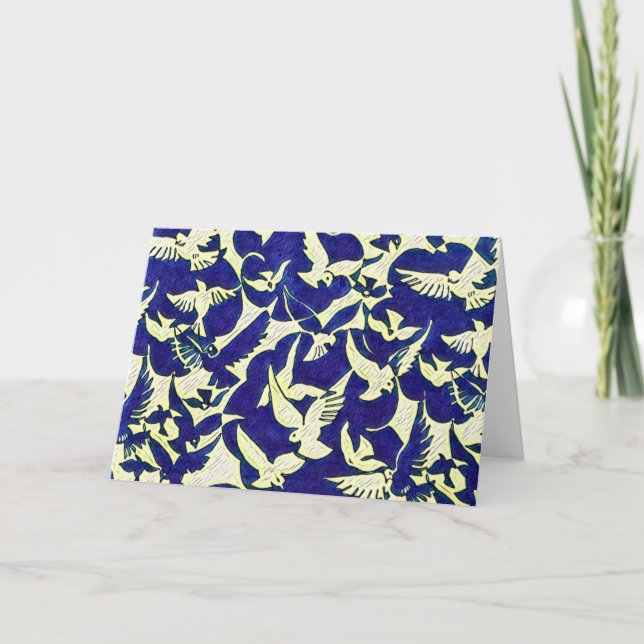 Doves in Flight Blank Thank You Card (Front)