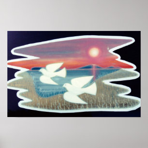 Doves in Flight Poster