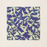 Doves in Flight Scarf<br><div class="desc">White Doves in flight on a dark blue background. See our other accessories with this print.</div>