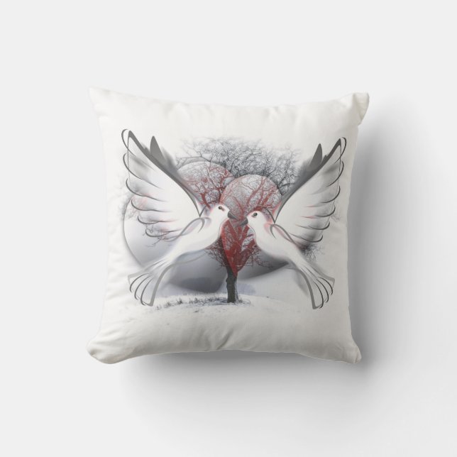 Doves In Love Cushion (Front)