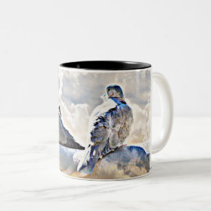 Doves In The Heavens Coffee Cup/Mug Two-Tone Coffee Mug