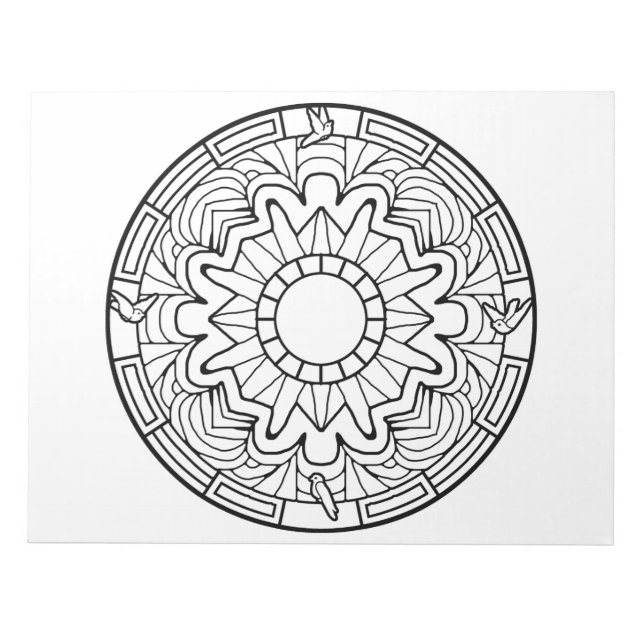 Doves Mandala Colouring Book Pad (Front)
