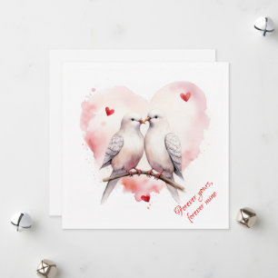 Doves Of Love Custom Text Valentine's Holiday Card