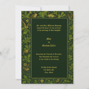 Doves On Flowering Vine Wedding Invitation