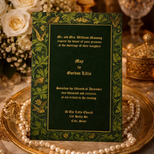 Doves On Flowering Vine Wedding Invitation (Creator Uploaded)