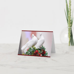 Doves On Roses Anniversary Greeting Card