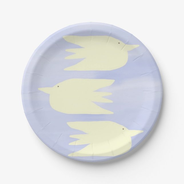 doves painting art paper plate (Front)