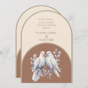 Doves Rings Mocha Mousse Light Beige Taupe Arched Invitation