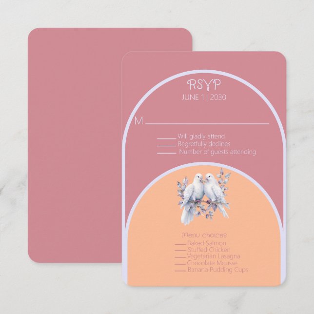 Doves Rings Peach Fuzz Dusty Pink Lavender Arched (Front/Back)