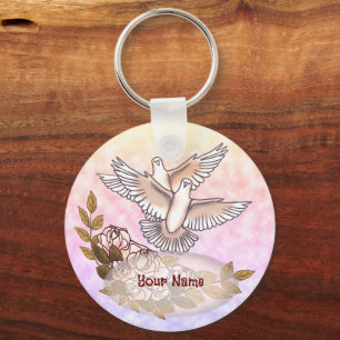 Doves Roses   keychain
