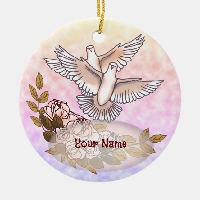 Doves Roses ornament (Front)