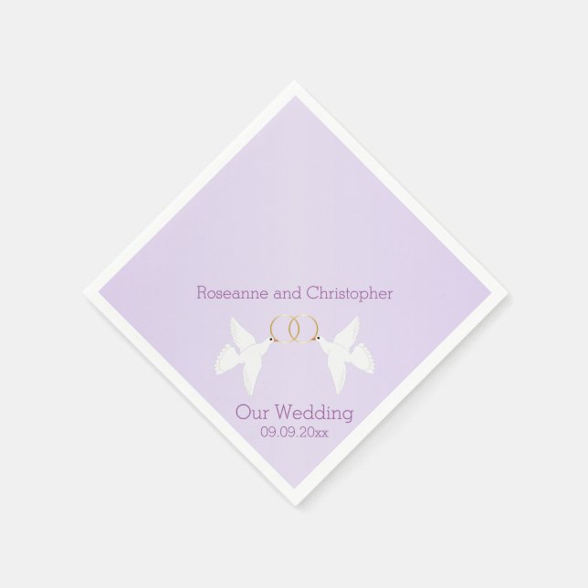 Doves Wedding Napkin (Corner)