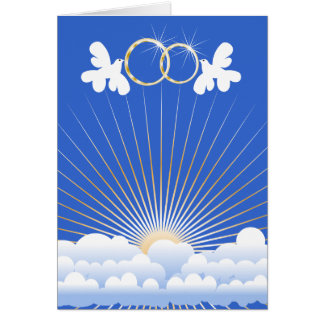 Doves with Wedding Rings Custom Card
