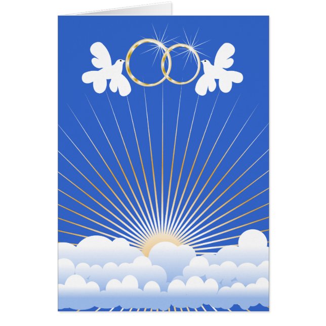 Doves with Wedding Rings Custom Card (Front)