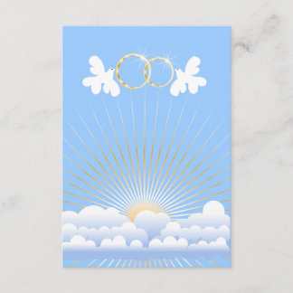 Doves with Wedding Rings Custom Invitation