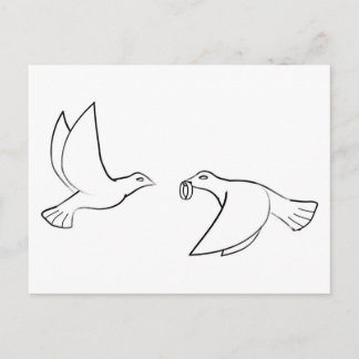 Doves With Wedding Rings Postcard