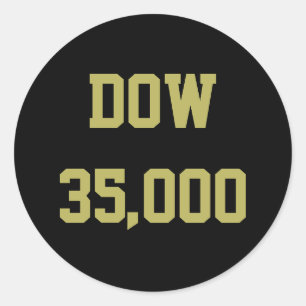 Dow 35000 Stock Market Celebration Classic Round S Sticker