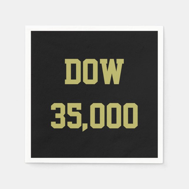 Dow 35000 Stock Market Celebration Napkin (Front)