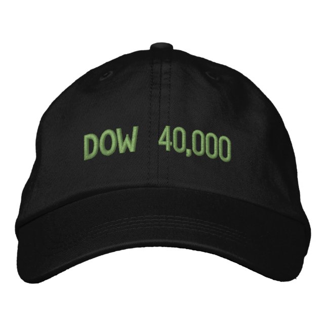 Dow 40000 Stock Market Celebration Embroidered Hat (Front)