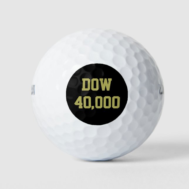 Dow 40000 Stock Market Celebration Golf Balls (Front)