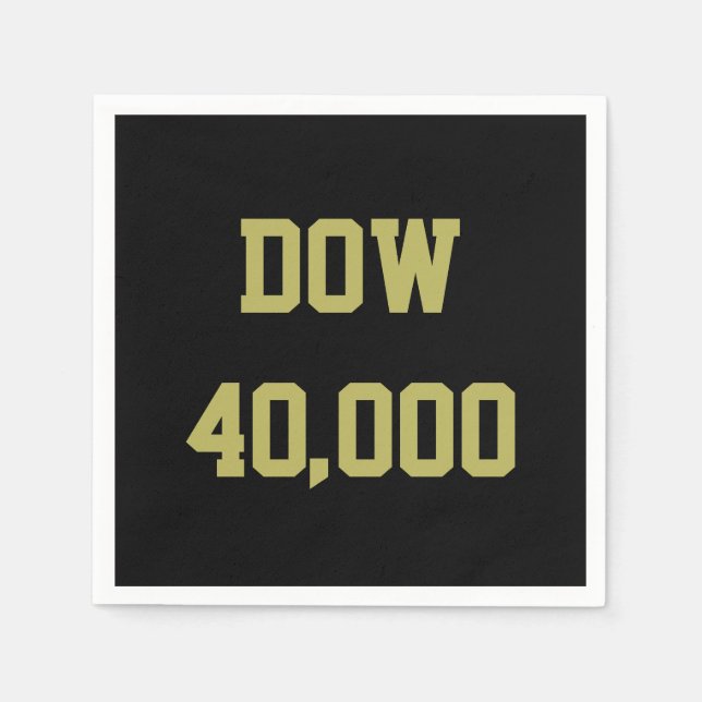 Dow 40000 Stock Market Celebration Napkin (Front)