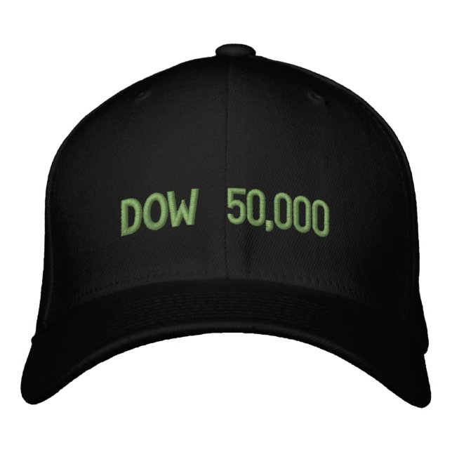 Dow 50,000 Stock Market Celebration Embroidered Hat (Front)
