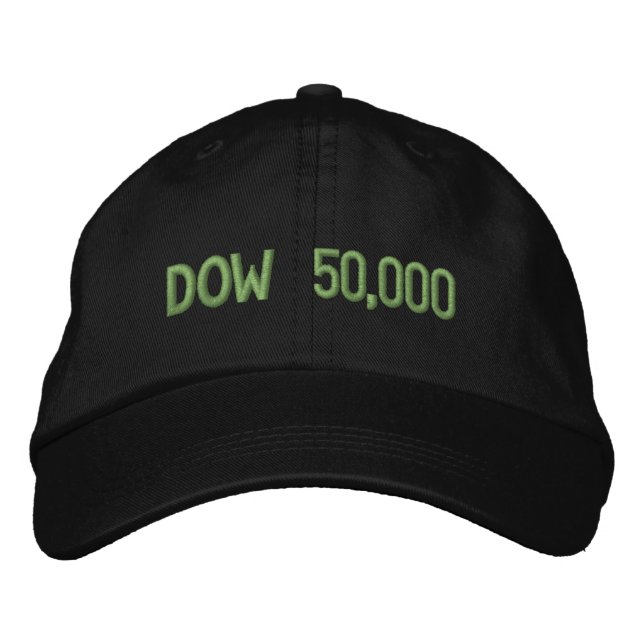 Dow 50,000 Stock Market Celebration Embroidered Hat (Front)