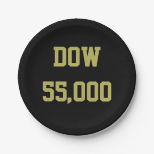 Dow 55,000 Stock Market Celebration Paper Plate