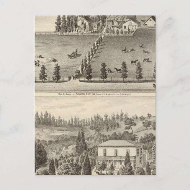 Dowling, Marston residences Postcard (Front)