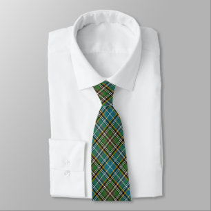Dowling Tartan Bright Blue and Green Plaid Pattern Tie
